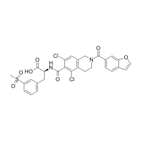 N-[[2-(6-benzofuranilkarbonil)-5,7-dichlor-1,2,3,4-tetrahidro-6-izochinolinil]karbonil]-3-(metilsulfonil)-L-fenilalaninas